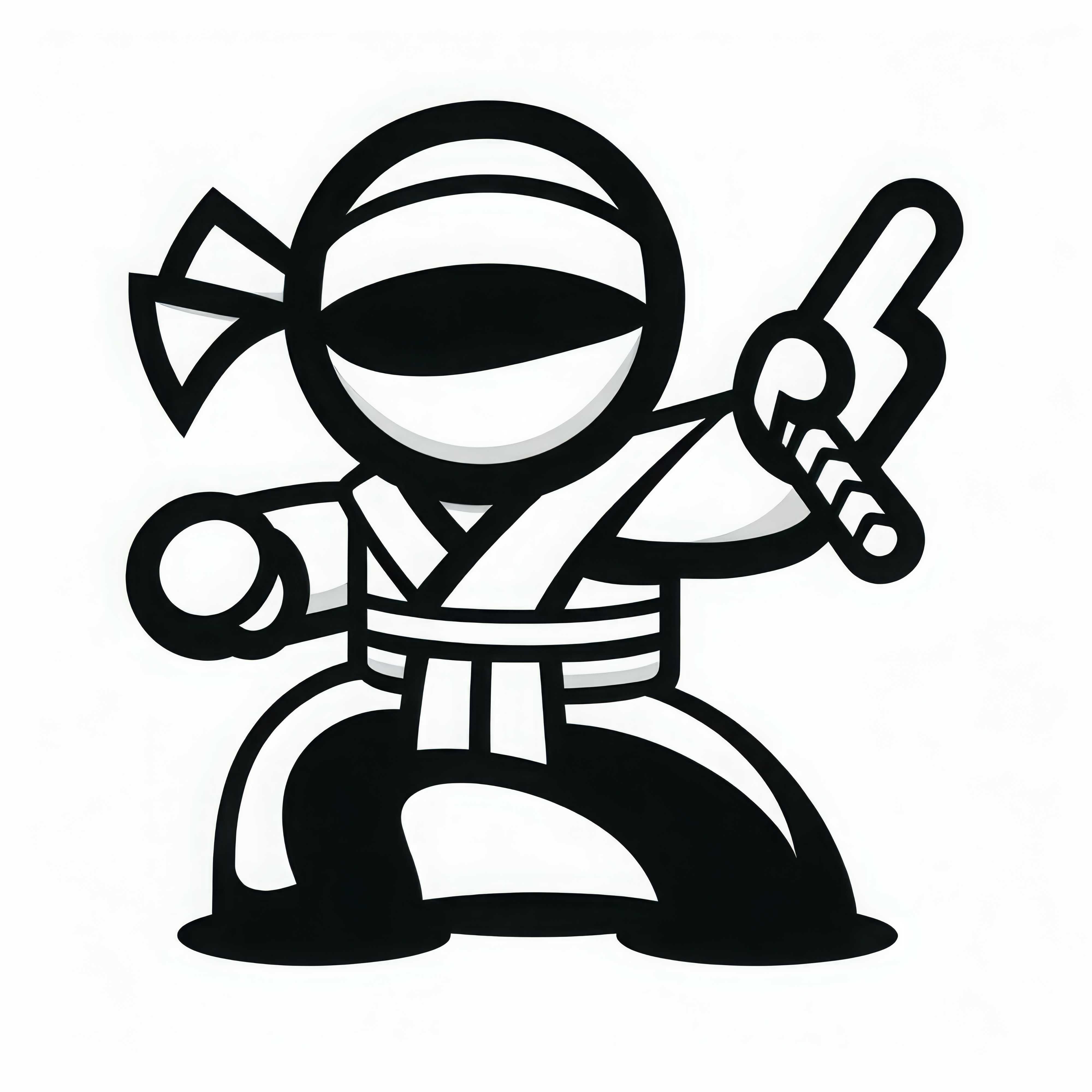 Ninja treina posição de combate – Desenho para colorir grátis