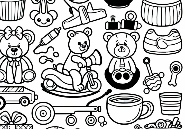 Desenho para Colorir de Brinquedos Grátis: Imagens para Colorir para Crianças