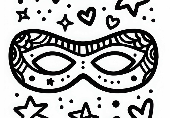 Einfache Maske Ausmalbild Kostenlos