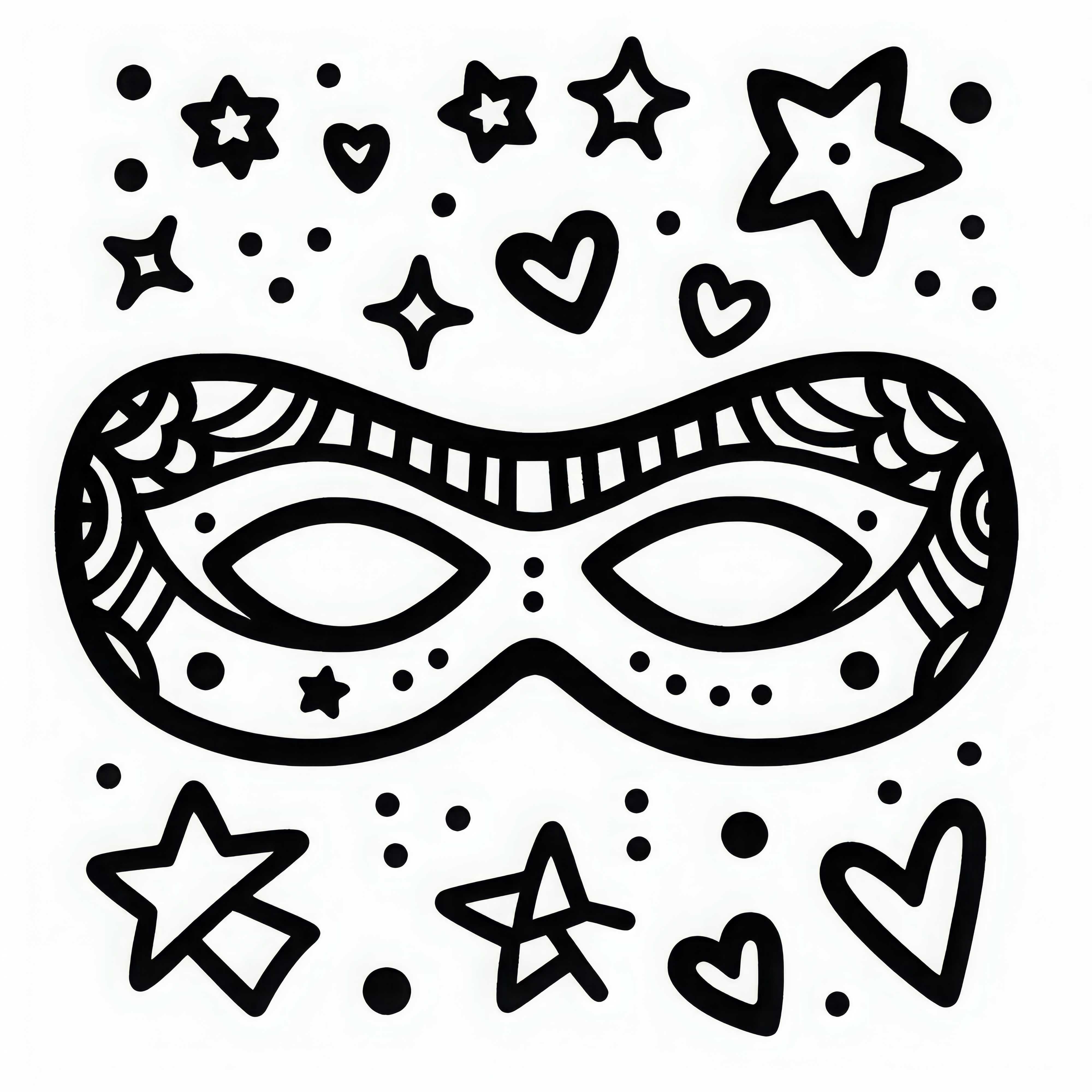 Einfache Maske Ausmalbild Kostenlos