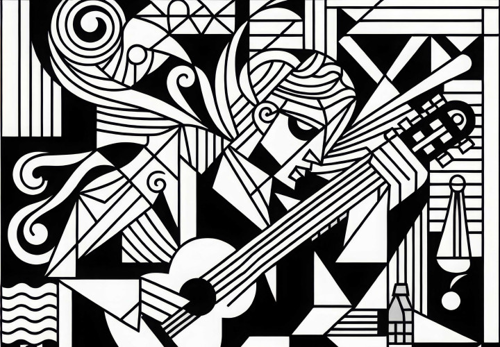 Mavi Dönem Gitaristleri: Pablo Picasso'nun Boyama Şablonu (Ücretsiz)