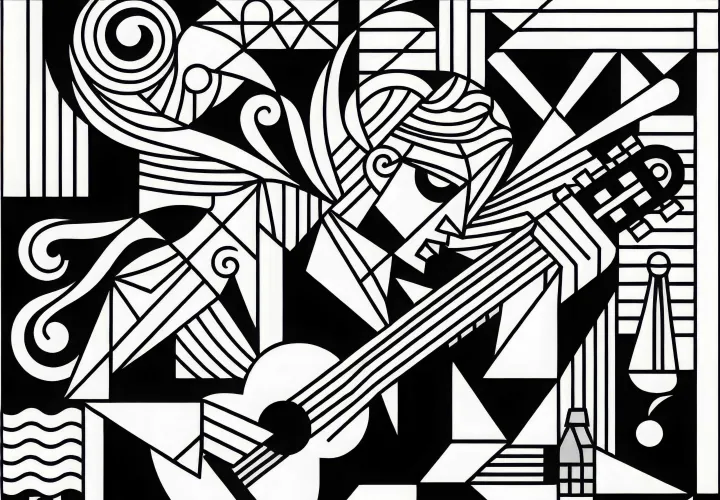 Mavi Dönem Gitaristleri: Pablo Picasso'nun Boyama Şablonu (Ücretsiz)