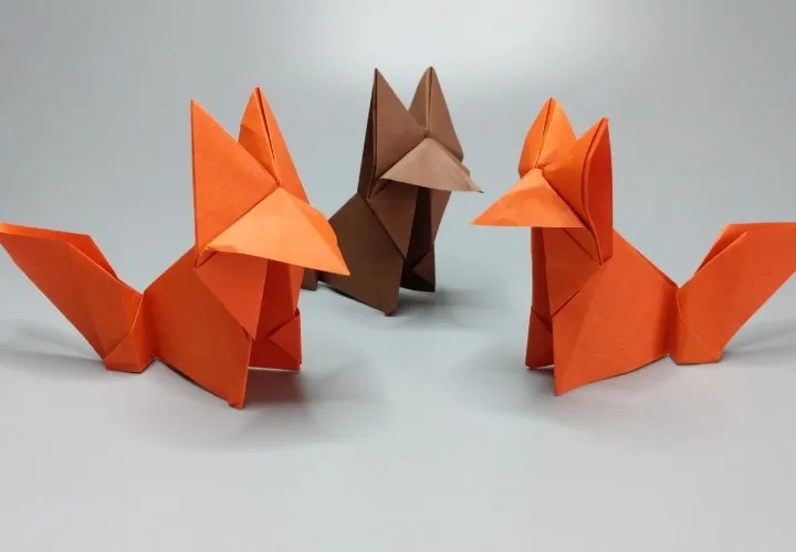 Dobrar uma raposa de origami - Instruções simples