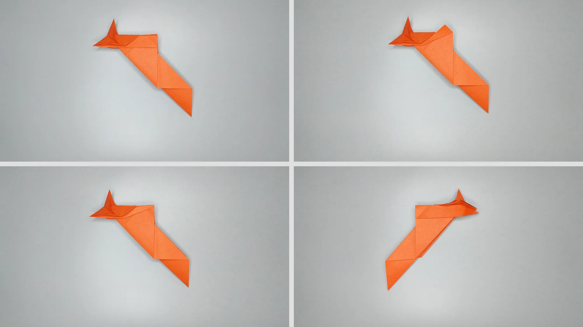 Instructions with photos for folding an origami fox. Step 9