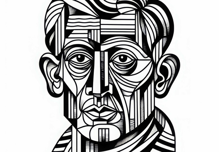 Pablo Picasso'nun bir portresi, boyama şablonu (Ücretsiz)