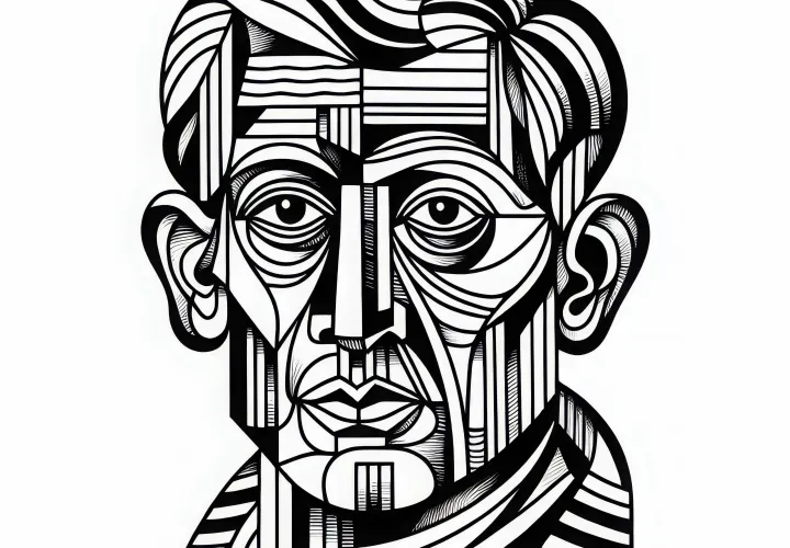 Pablo Picasso'nun bir portresi, boyama şablonu (Ücretsiz)