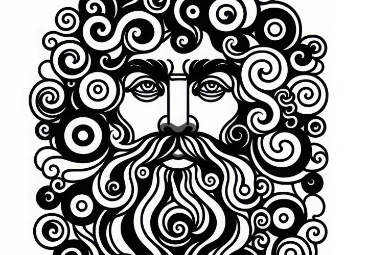 Friedensreich Hundertwasser'in Portresi: Ücretsiz Boyama Şablonu