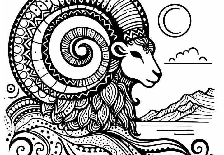Coloring page Aries: Download zodiac sign for free & color online