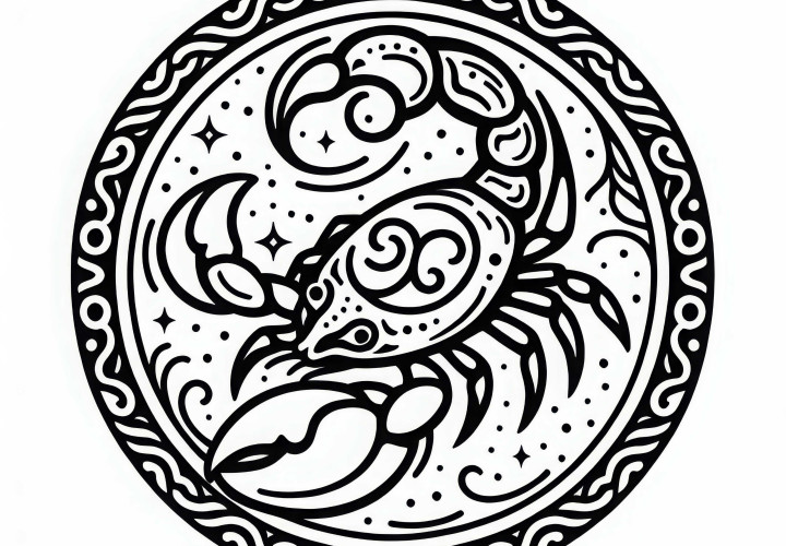Cancer Coloring Page Zodiac Sign Free