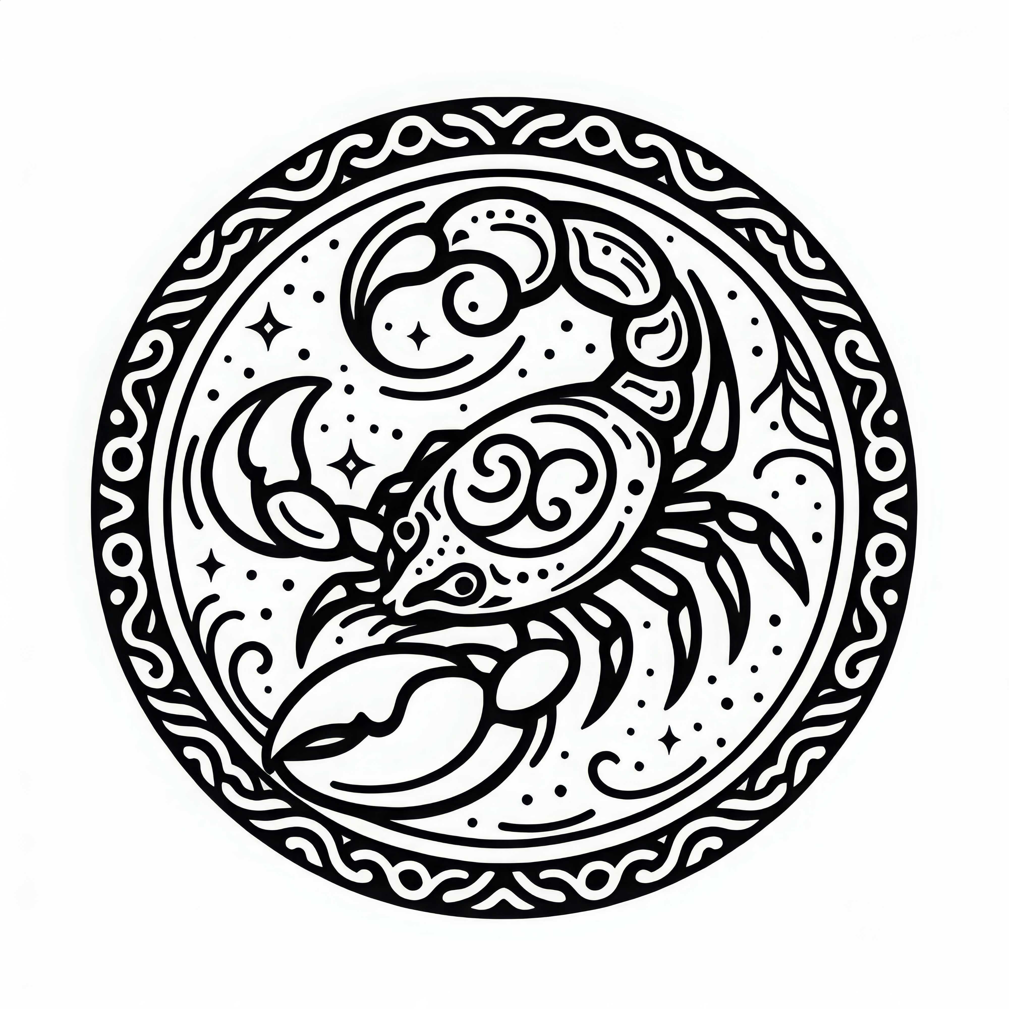 Cancer Coloring Page Zodiac Sign Free