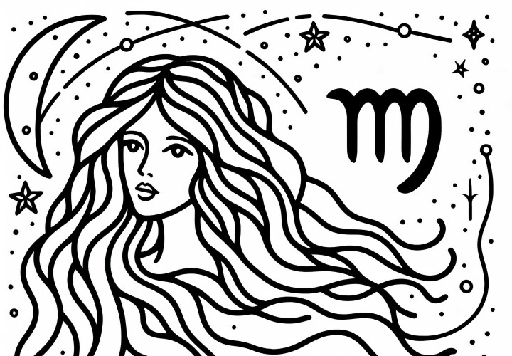 Virgo Coloring Page Zodiac Sign Free