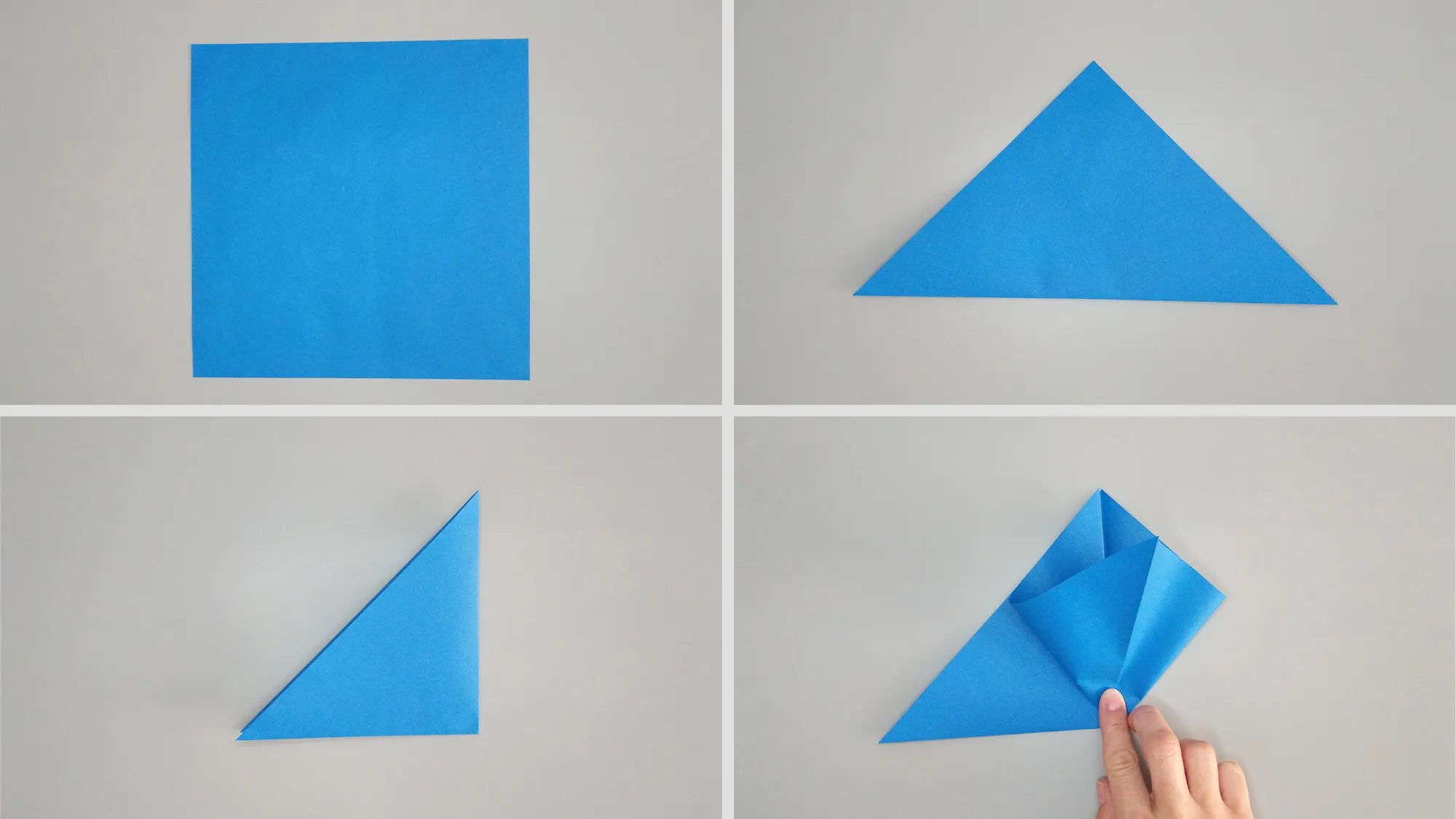 Guide étape par étape pour plier un pingouin en origami en papier. Étape 1