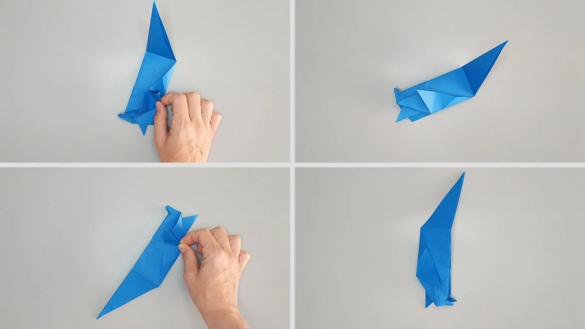 Guide étape par étape pour plier un pingouin en origami en papier. Étape 10. 