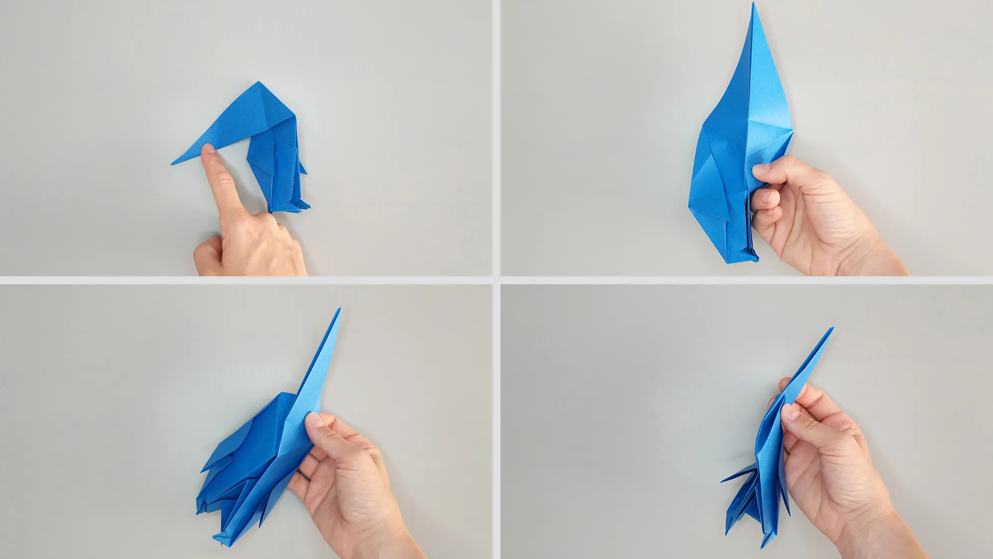Étape par étape comment plier un origami de manchot en papier. Étape 11