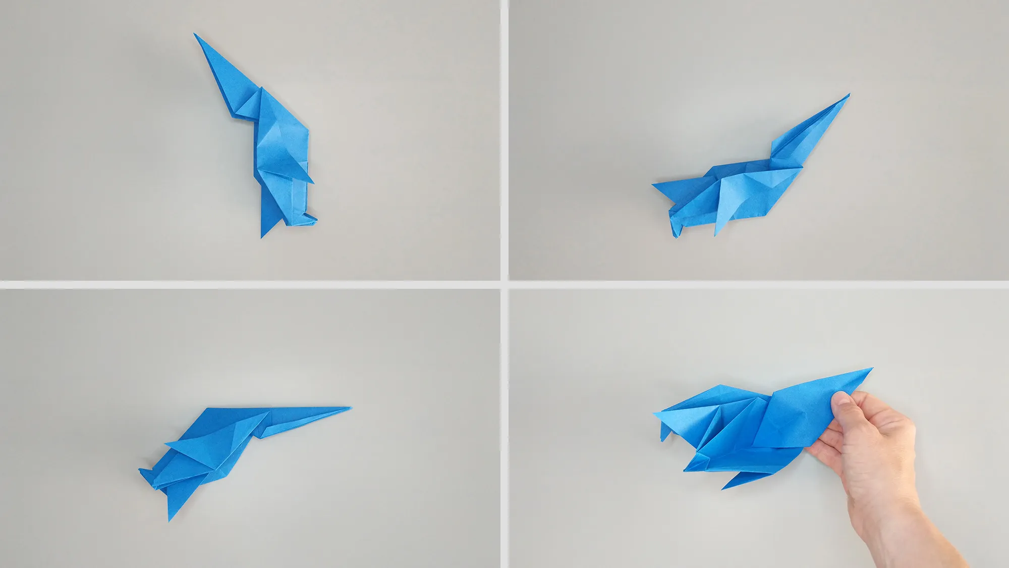 Guide étape par étape pour plier un pingouin origami en papier. Étape 12