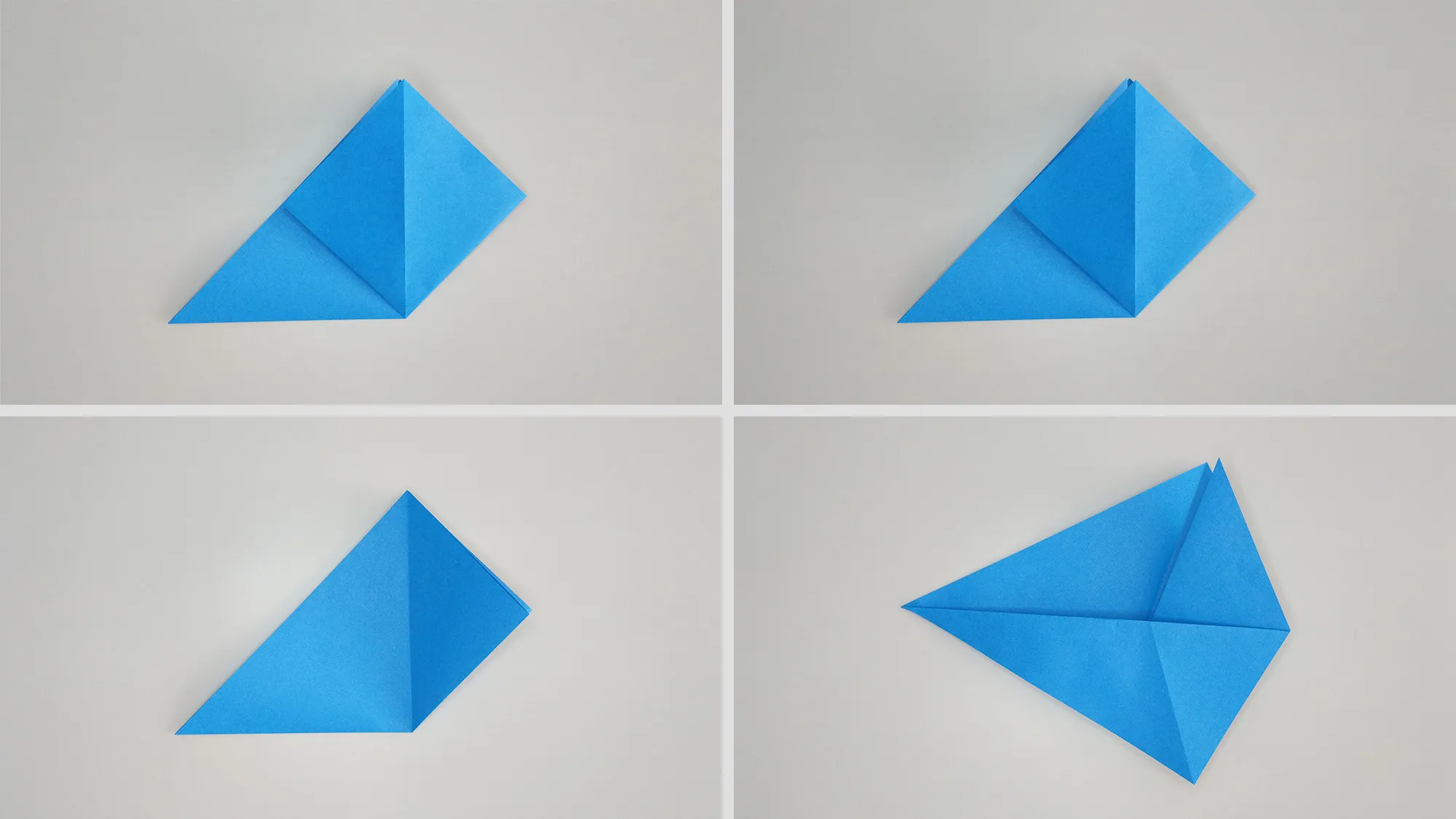 Guide étape par étape pour plier un pingouin origami en papier. étape 2