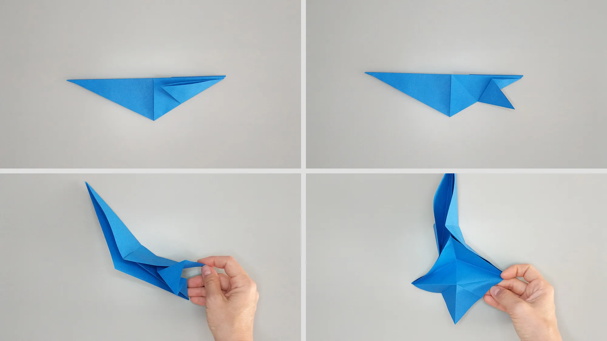 Étape par étape, comment plier un origami de pingouin en papier. Étape 5