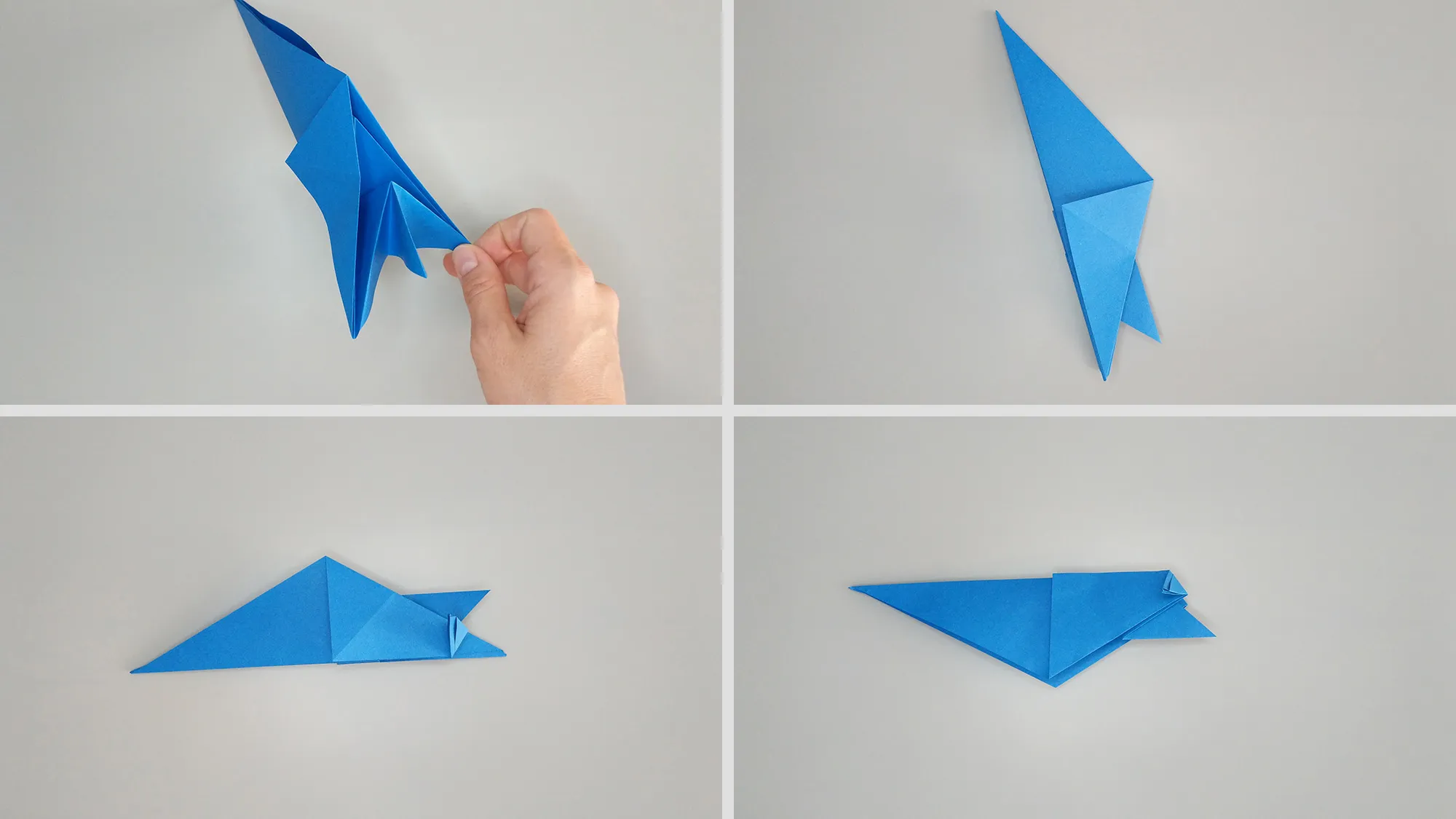 Guide étape par étape pour plier un pingouin en origami en papier. Étape 6