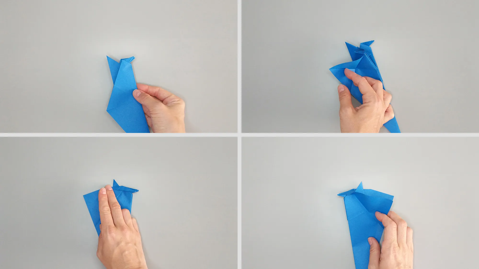 Étapes pour plier un pingouin en origami en papier. Étape 8