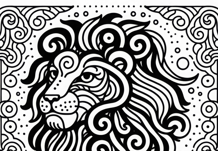 Lion Coloring Page Zodiac Sign Free