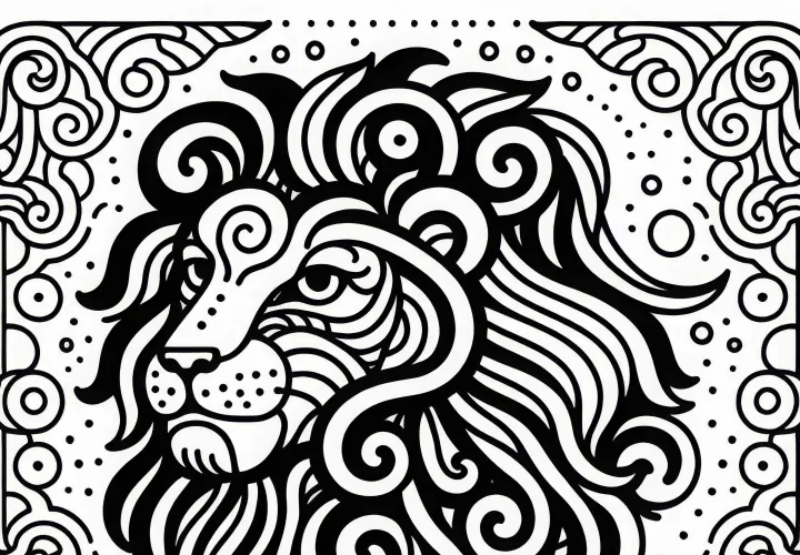 Lion Coloring Page Zodiac Sign Free