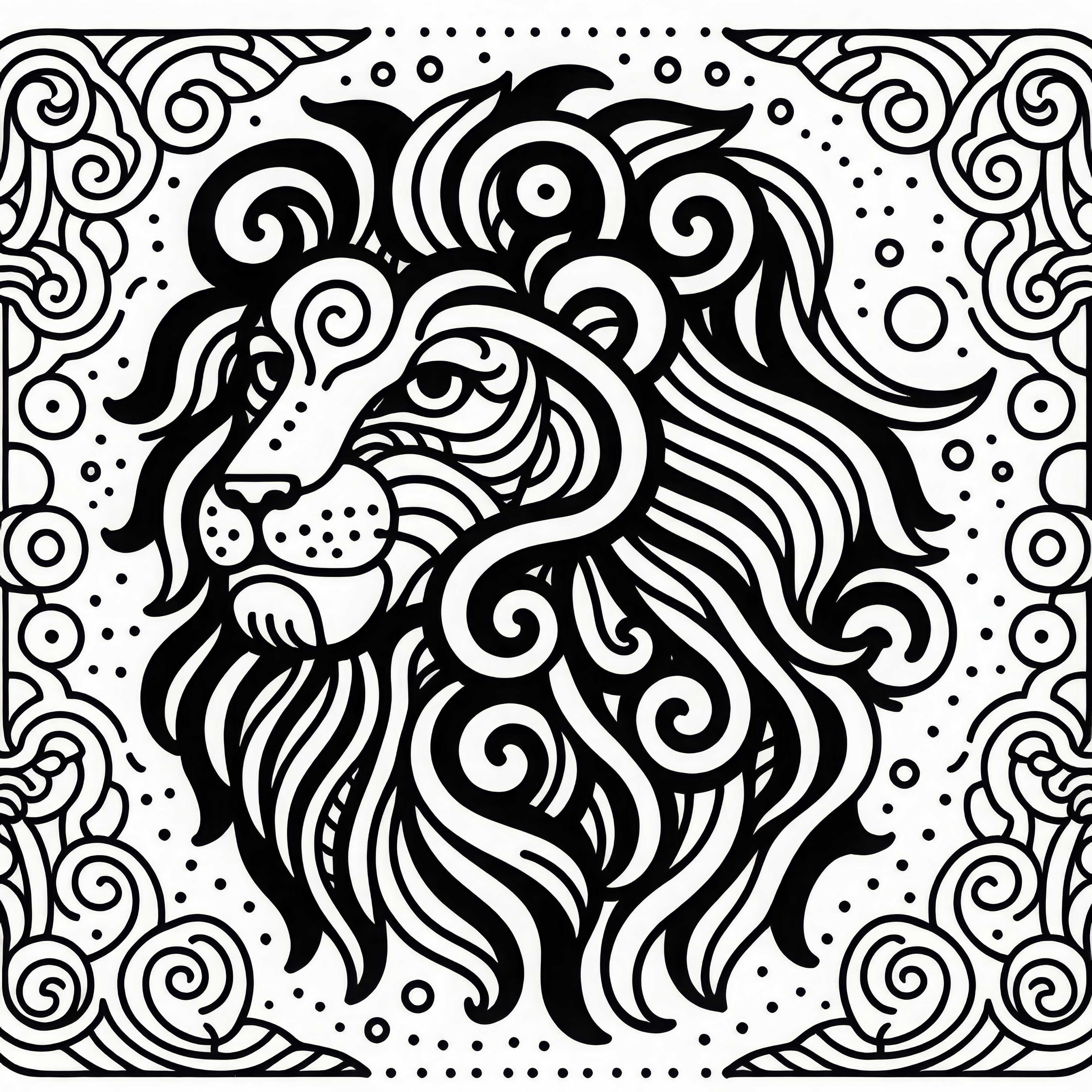 Lion Coloring Page Zodiac Sign Free