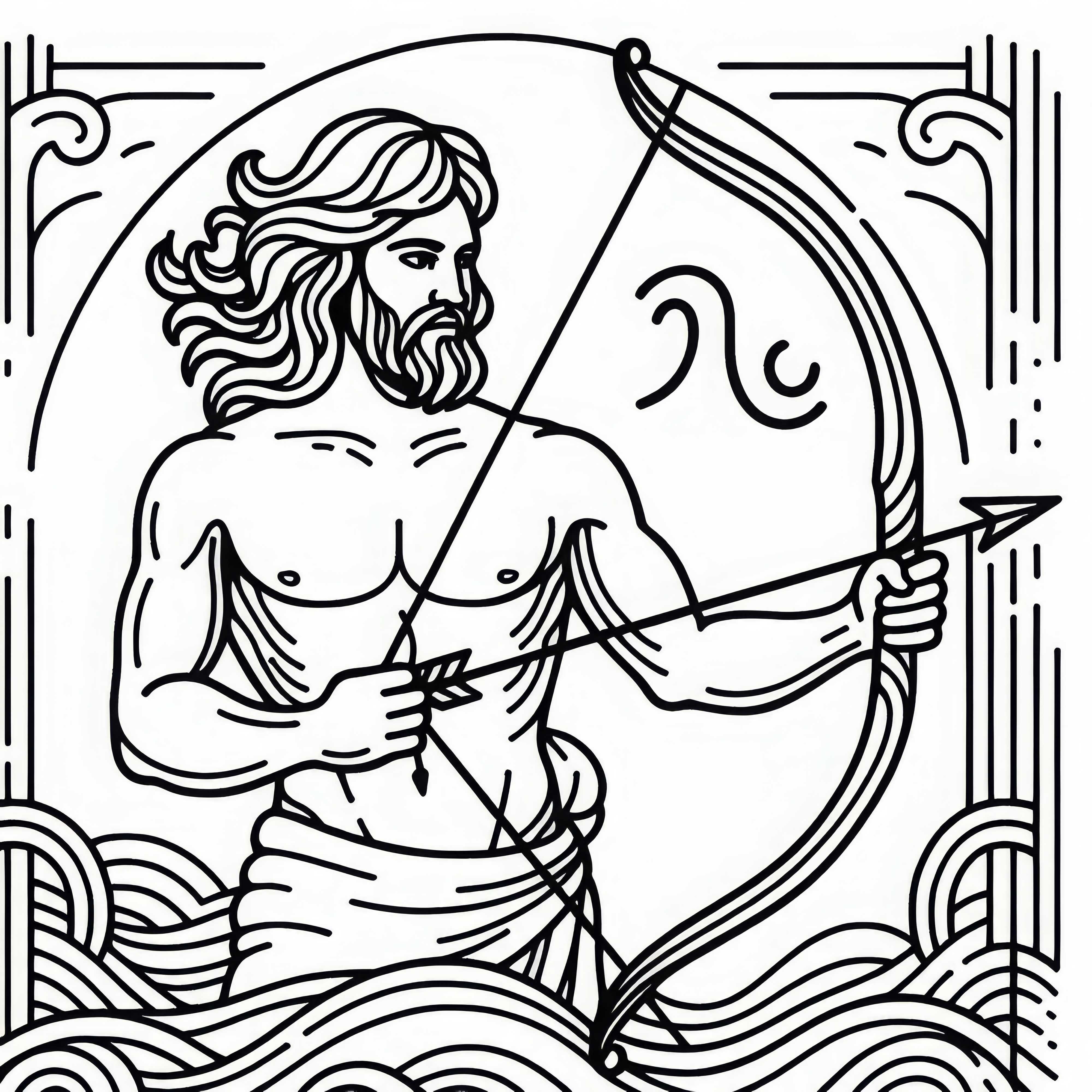 Free Coloring Page Zodiac Sign Sagittarius