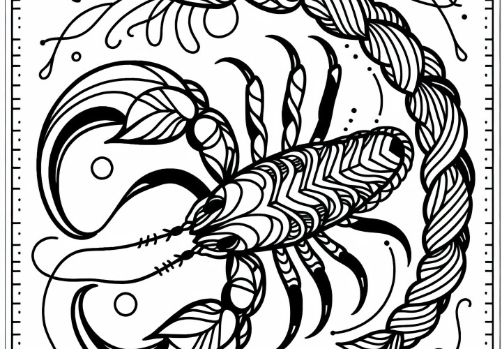 Scorpio Coloring Page - Free Zodiac Sign