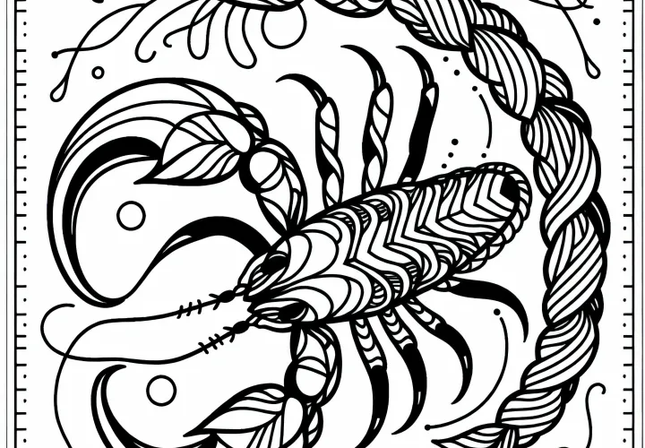 Scorpio Coloring Page - Free Zodiac Sign