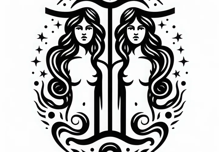 Free download of the Gemini coloring page - zodiac sign