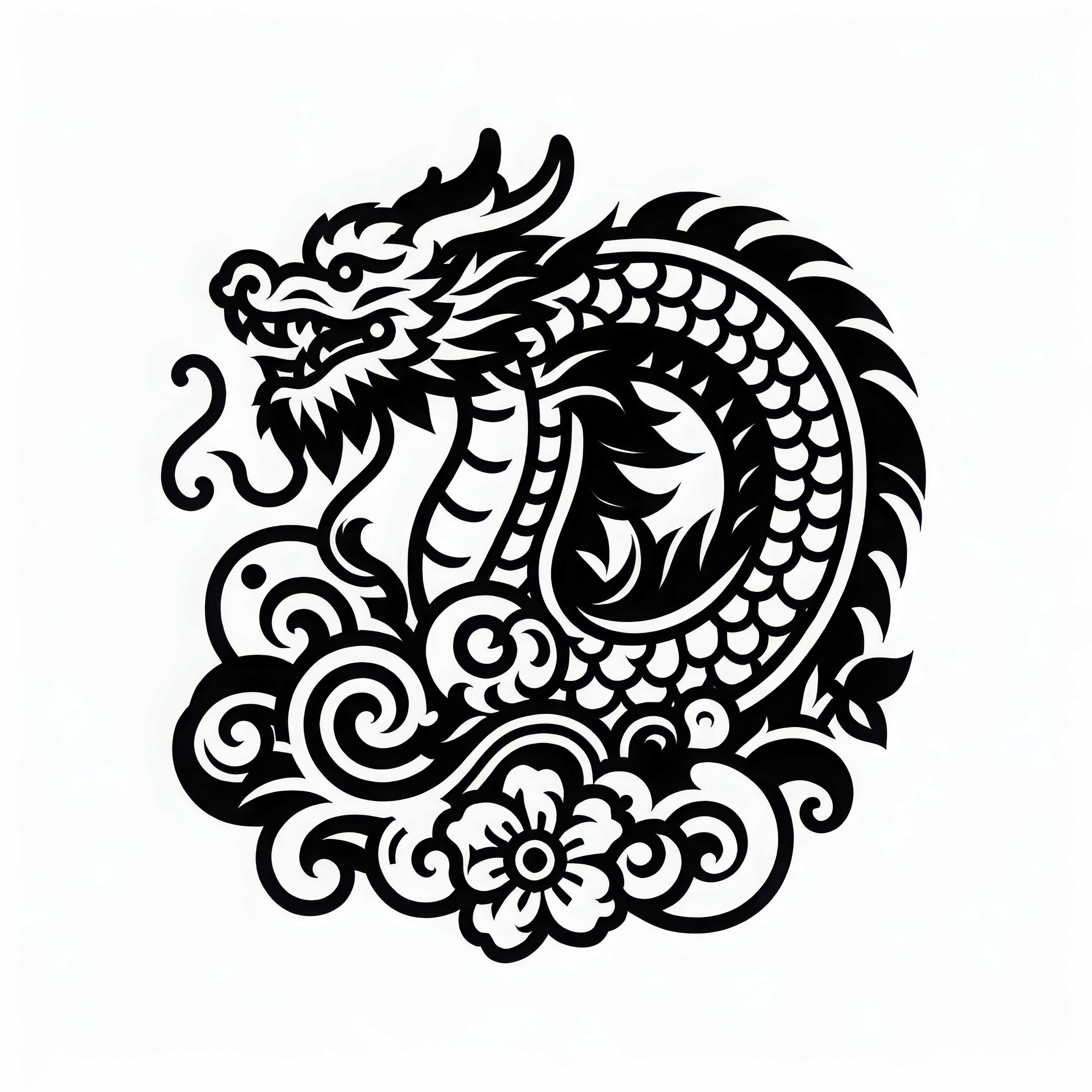 Chinese and Japanese Dragon Coloring Page for the Zodiac Sign Chinese and Japanese Dragon Coloring Page for the Zodiac Sign
