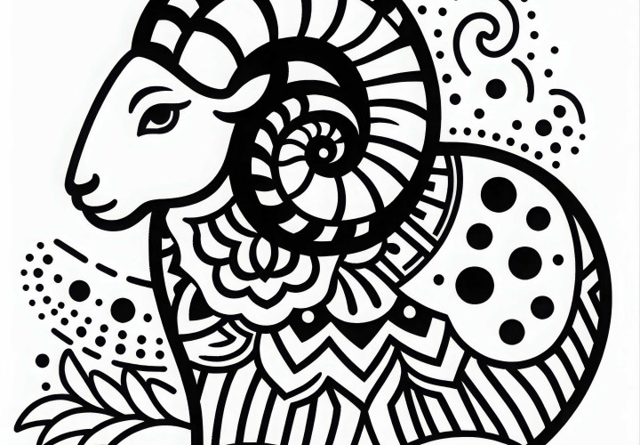 Coloring page Aries – Indian zodiac sign Free