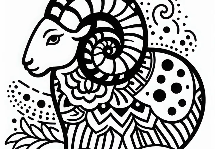 Coloring page Aries – Indian zodiac sign Free