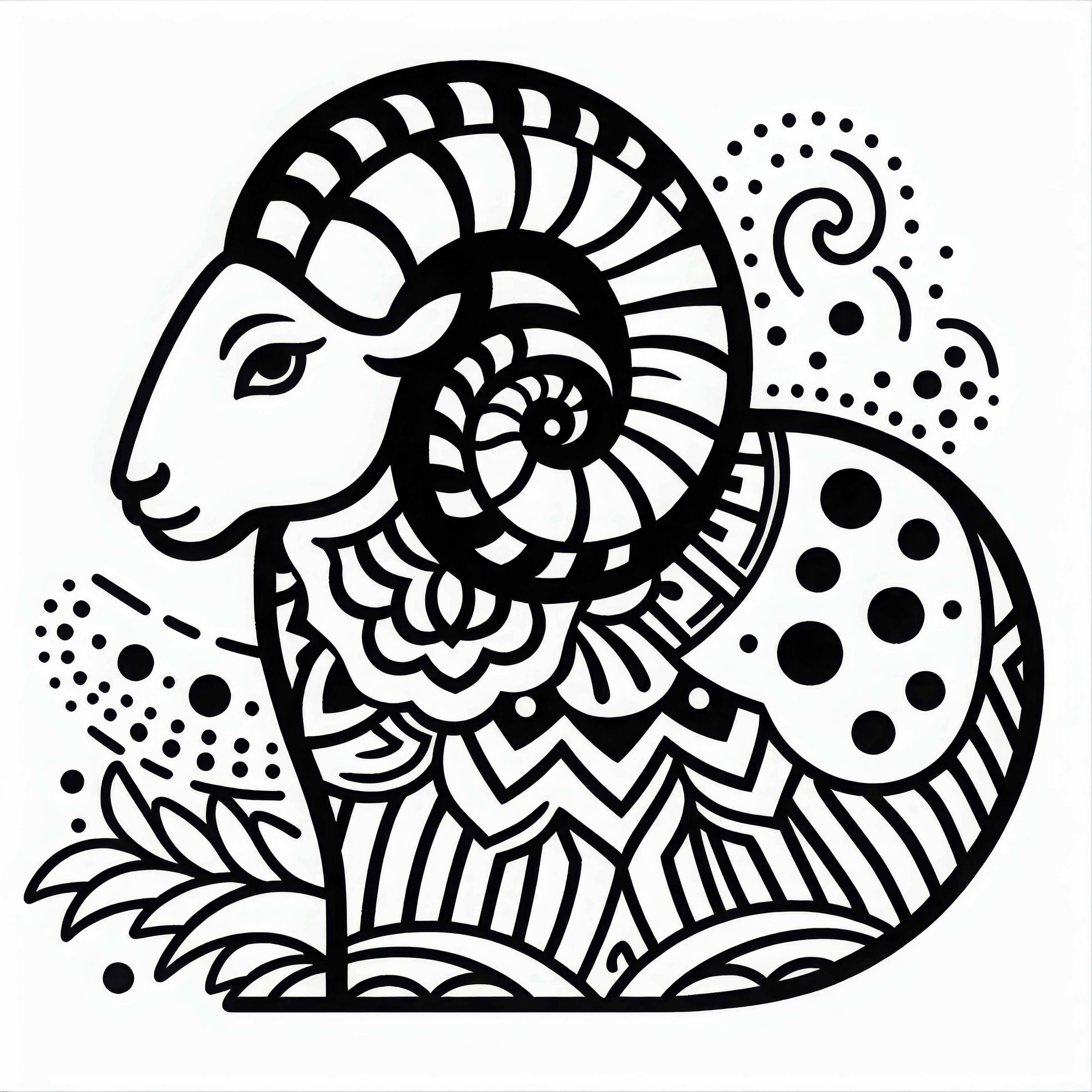 Coloring Page Aries – Indian Zodiac Sign Free