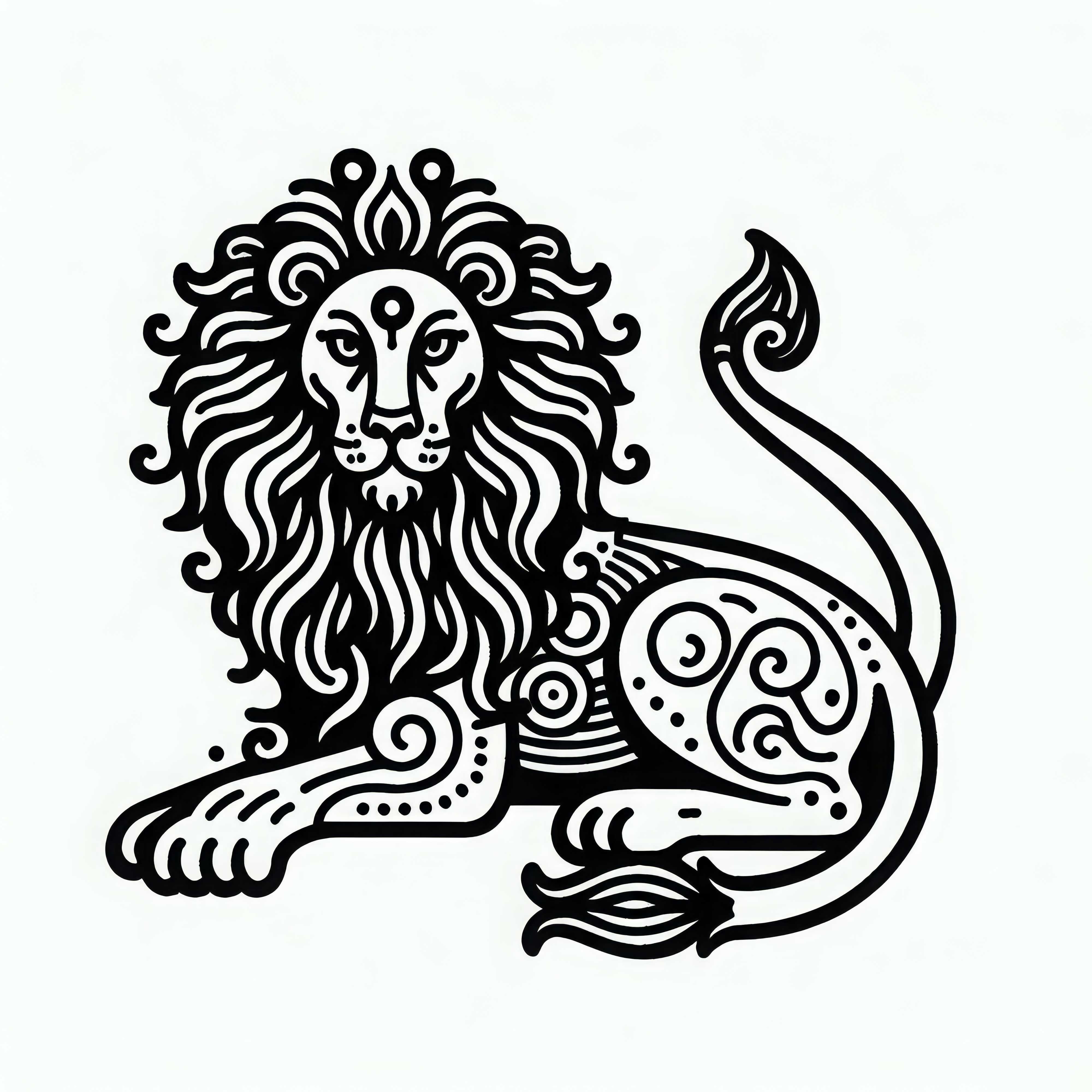Leo Coloring Page - Indian Zodiac Sign Free