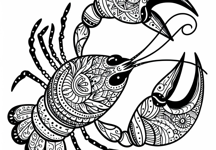 Cancer Coloring Page - Indian Zodiac Sign Free