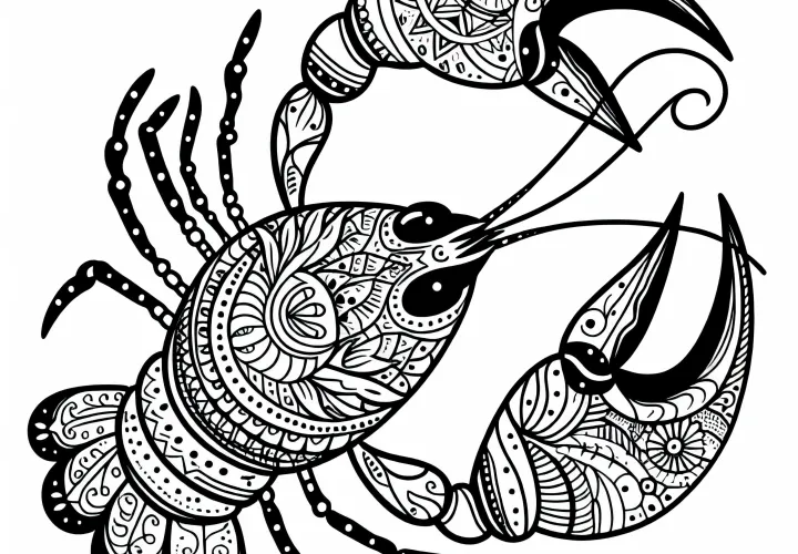 Cancer Coloring Page - Indian Zodiac Sign Free