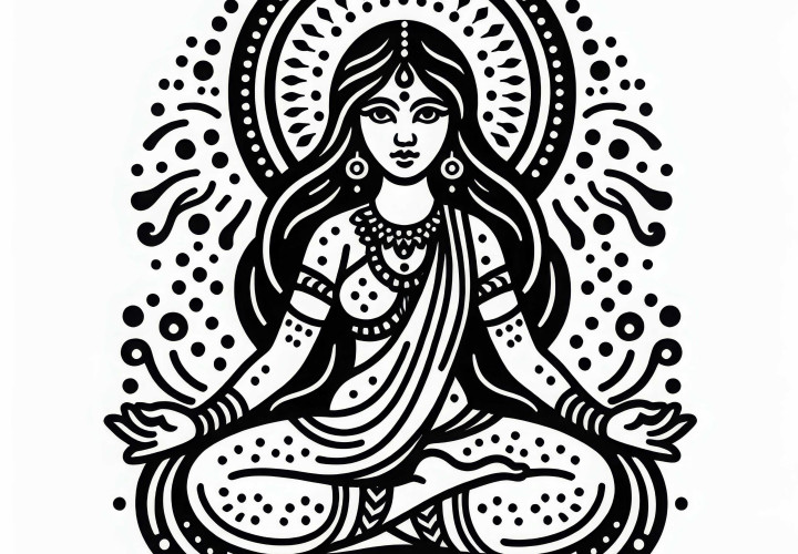Virgo Coloring Page – Indian Zodiac Sign for Free