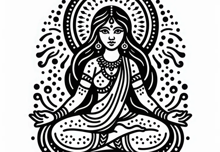 Virgo Coloring Page – Indian Zodiac Sign for Free