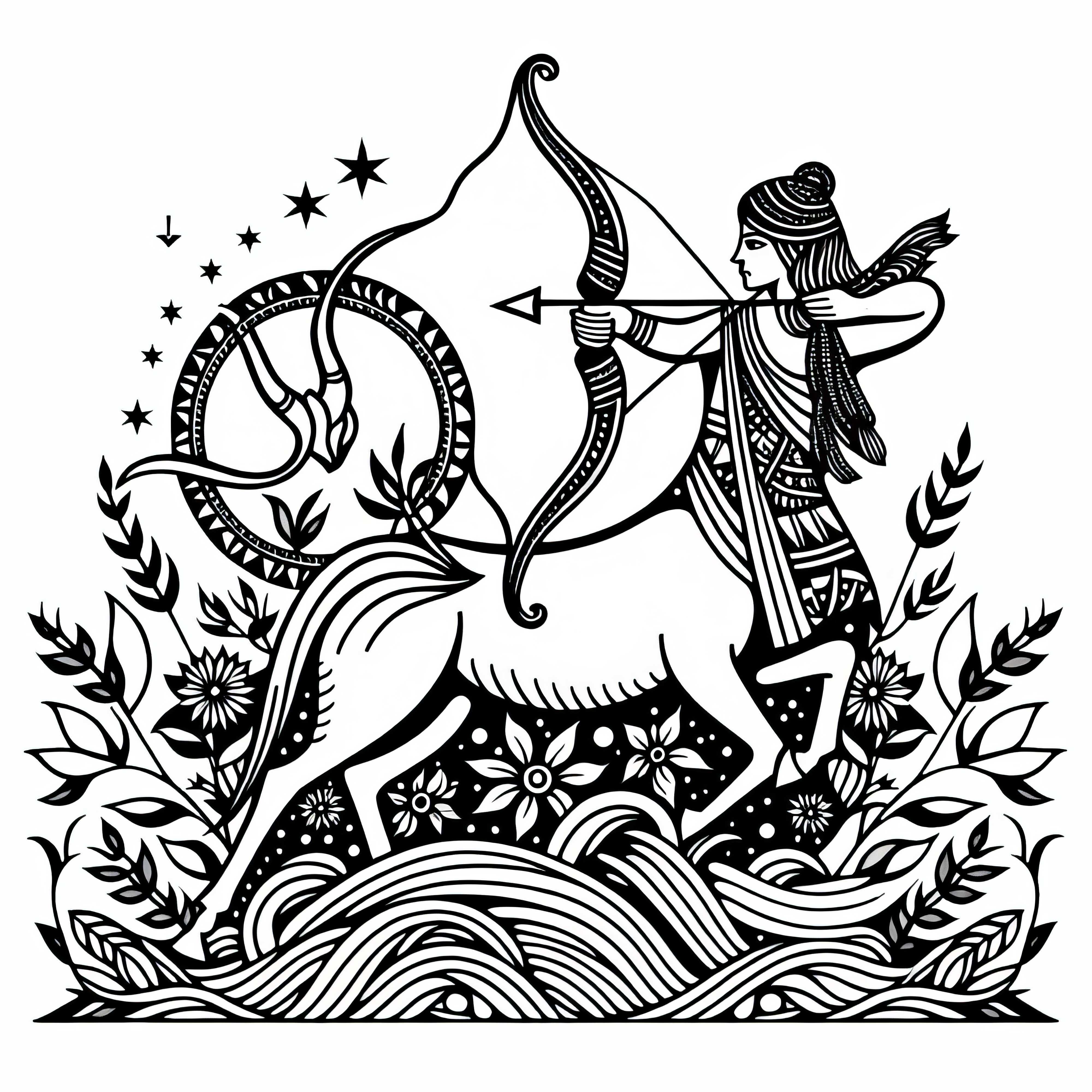 Free download of Indian zodiac sign coloring page