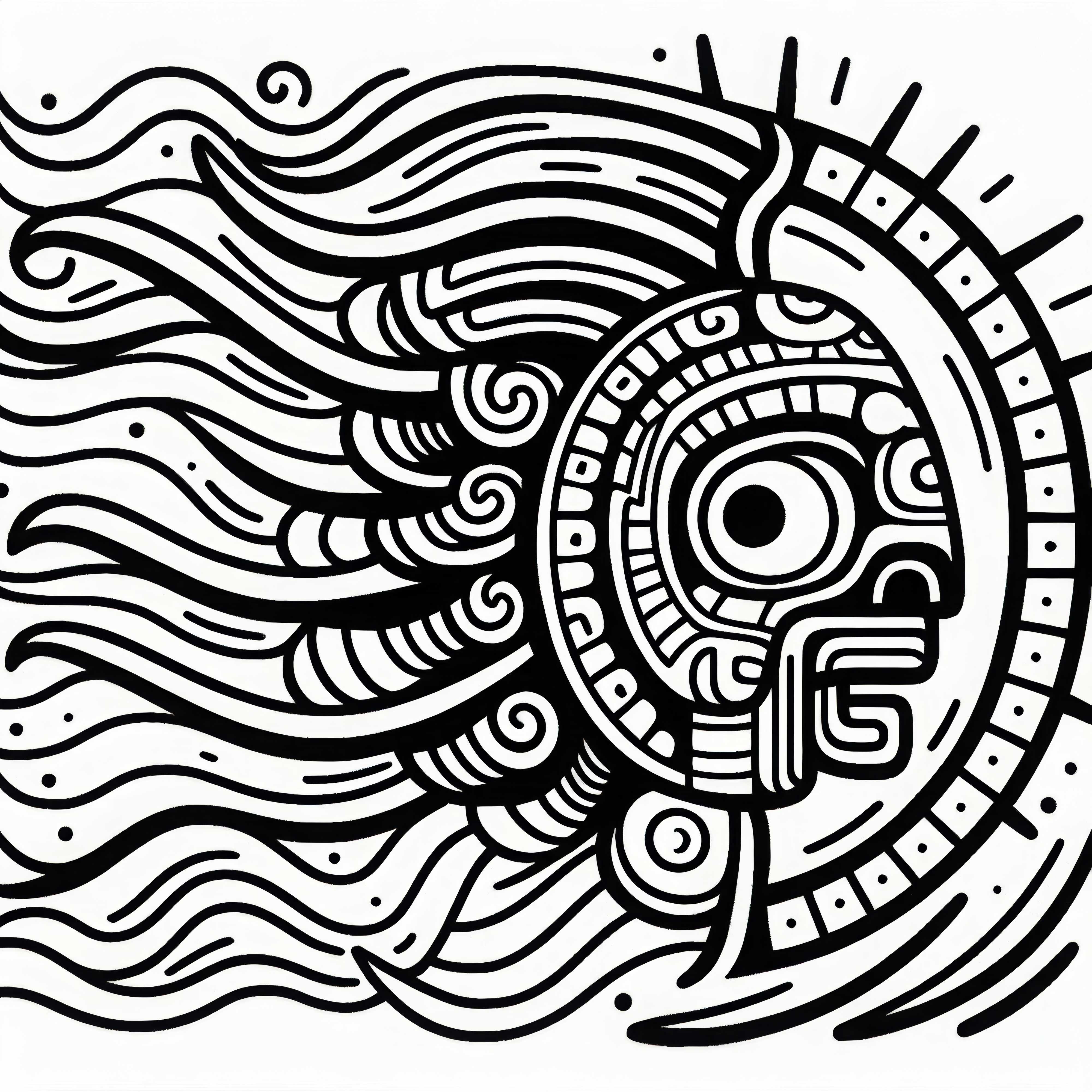 Image à colorier emblématique du signe astrologique maya - Offre gratuite