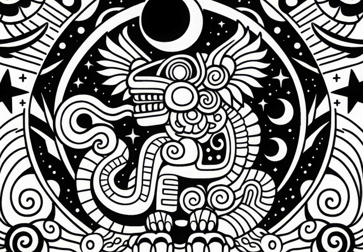 Akbal After Coloring Page Zodiac Sign Maya Free