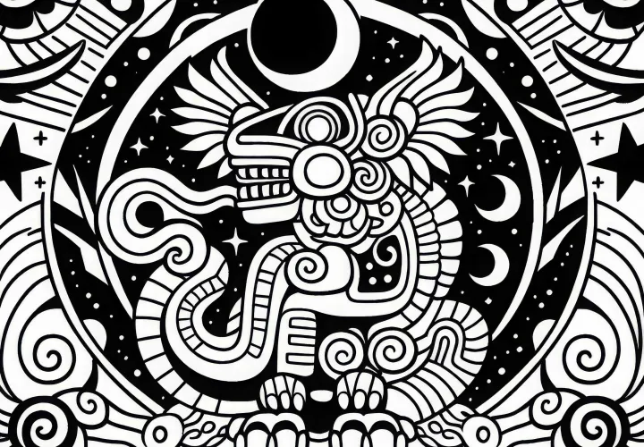 Akbal After Coloring Page Zodiac Sign Maya Free