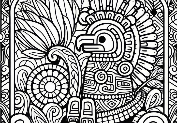 Coloring Page Mayan Zodiac - Free Download