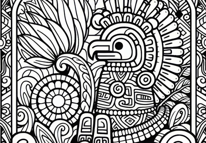 Coloring Page Mayan Zodiac - Free Download