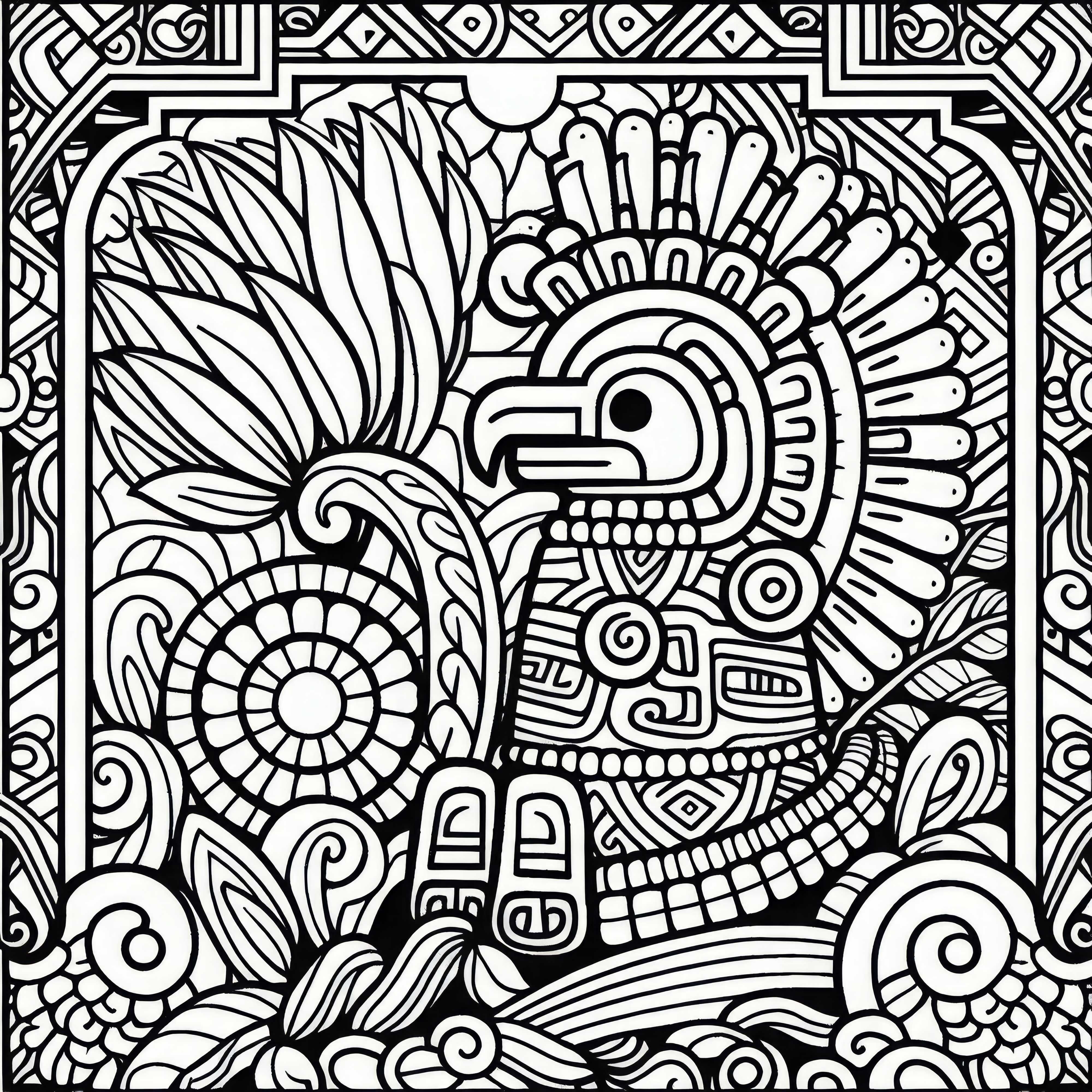 Maya Zodiac Coloring Page – Free Download Coloring page of the Maya zodiac - Free download