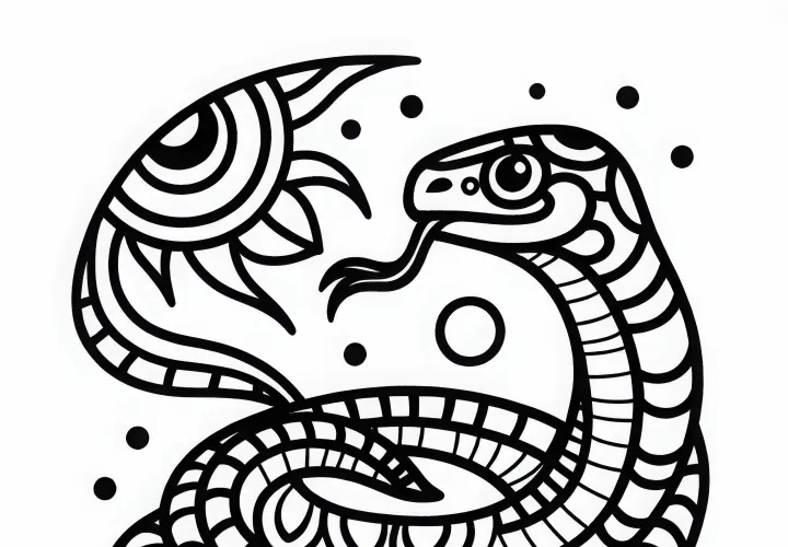 Chicchan Snake Coloring Template Zodiac Maya Free