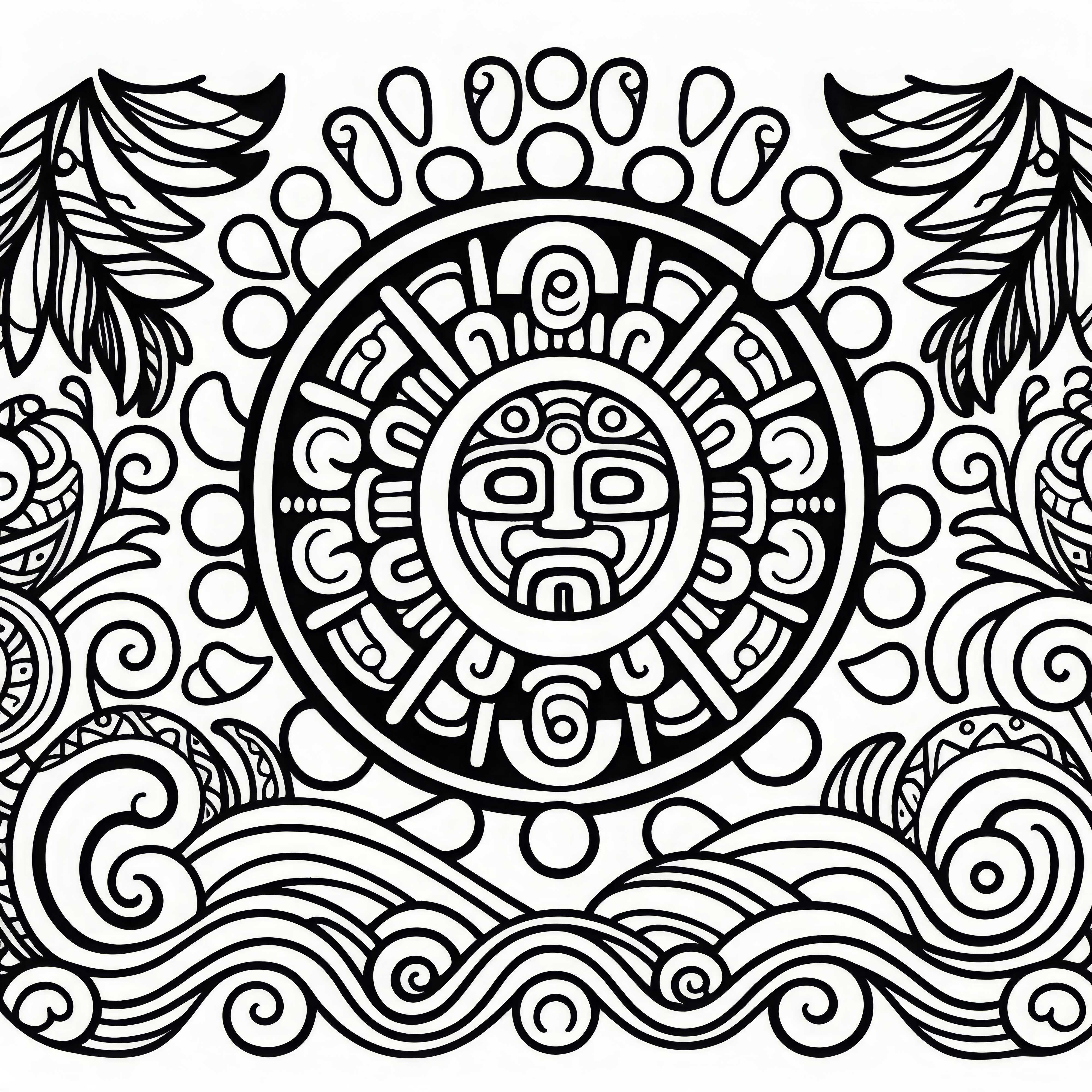 Muluc Water Coloring Page Maya Zodiac Free