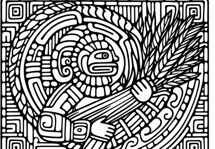 Coloring page Mayan zodiac by Ben - Download for free
