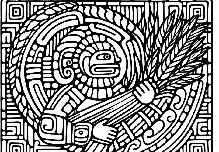 Coloring page Mayan zodiac by Ben - Download for free
